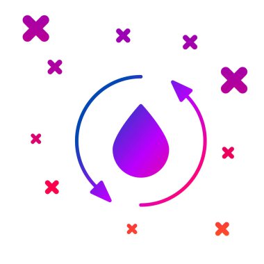 Renk yağı bırakma simgesi beyaz arkaplanda izole edildi. Kademeli rastgele dinamik şekiller. Vektör İllüstrasyonu