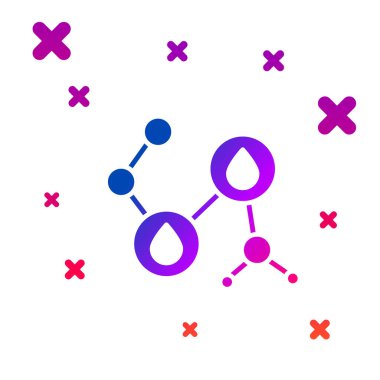 Beyaz arkaplanda izole edilmiş renkli molekül yağı ikonu. Kimya moleküllerinin yapısı. Kademeli rastgele dinamik şekiller. Vektör İllüstrasyonu