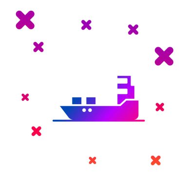 Renkli petrol tankeri simgesi beyaz arkaplanda izole edildi. Kademeli rastgele dinamik şekiller. Vektör İllüstrasyonu