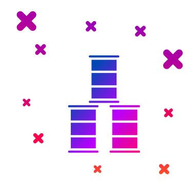 Renkli Varil yağ ikonu beyaz arkaplanda izole edildi. Kademeli rastgele dinamik şekiller. Vektör İllüstrasyonu