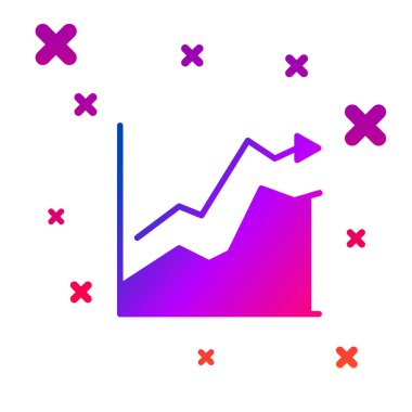 Renk yağı fiyat artışı simgesi beyaz arkaplanda izole edildi. Petrol endüstrisi krizi konsepti. Kademeli rastgele dinamik şekiller. Vektör İllüstrasyonu