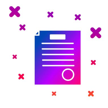 Tutuklama emri simgesi beyaz arkaplanda izole edildi. Arama emri, polis raporu, mahkeme celbi. Adalet kavramı. Kademeli rastgele dinamik şekiller. Vektör İllüstrasyonu