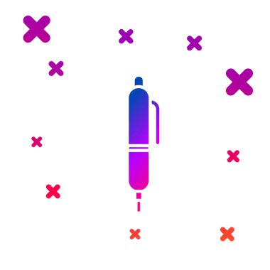 Beyaz arkaplanda izole edilmiş renkli kalem simgesi. Kademeli rastgele dinamik şekiller. Vektör İllüstrasyonu