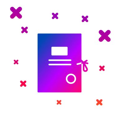 Renk Davası kağıt simgesi beyaz arkaplanda izole edildi. Kademeli rastgele dinamik şekiller. Vektör İllüstrasyonu