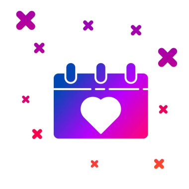 Beyaz arkaplanda 8 Mart simgesine sahip renk takvimi. Uluslararası Mutlu Kadınlar Günü. Kademeli rastgele dinamik şekiller. Vektör İllüstrasyonu