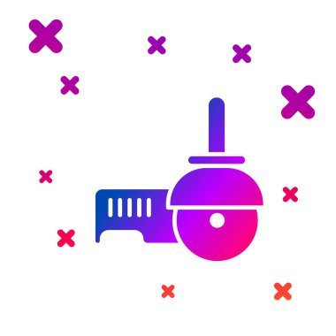 Renk Açı Öğütücü simgesi beyaz arkaplanda izole edildi. Kademeli rastgele dinamik şekiller. Vektör İllüstrasyonu