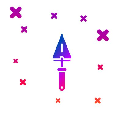 Renkli Trowel simgesi beyaz arkaplanda izole edildi. Kademeli rastgele dinamik şekiller. Vektör İllüstrasyonu