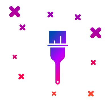 Renkli fırça simgesi beyaz arkaplanda izole edildi. Kademeli rastgele dinamik şekiller. Vektör İllüstrasyonu