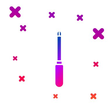 Renkli tornavida simgesi beyaz arkaplanda izole edildi. Servis aracı sembolü. Kademeli rastgele dinamik şekiller. Vektör İllüstrasyonu