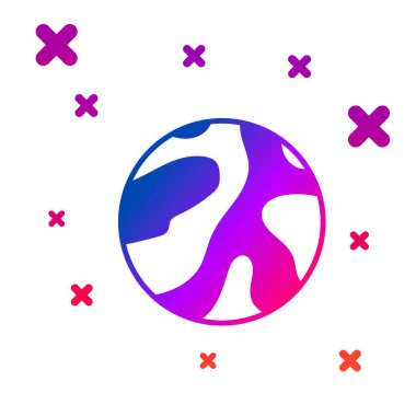 Renk Gezegeni simgesi beyaz arkaplanda izole edildi. Kademeli rastgele dinamik şekiller. Vektör İllüstrasyonu