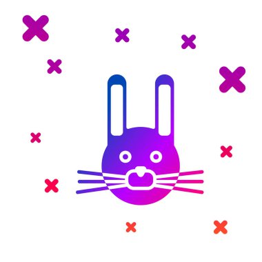 Beyaz arka planda izole edilmiş renkli Paskalya tavşanı simgesi. Paskalya Tavşanı. Kademeli rastgele dinamik şekiller. Vektör İllüstrasyonu