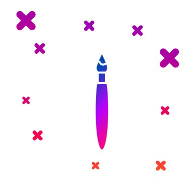 Renkli fırça simgesi beyaz arkaplanda izole edildi. Kademeli rastgele dinamik şekiller. Vektör İllüstrasyonu