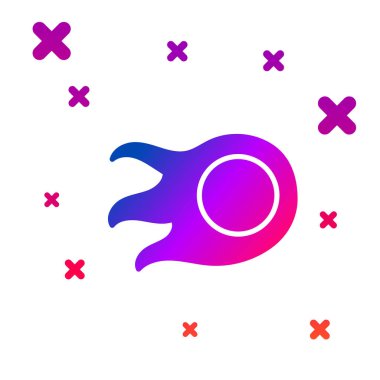 Beyaz arkaplanda izole edilmiş renkli Ateş Topu simgesi. Kademeli rastgele dinamik şekiller. Vektör İllüstrasyonu