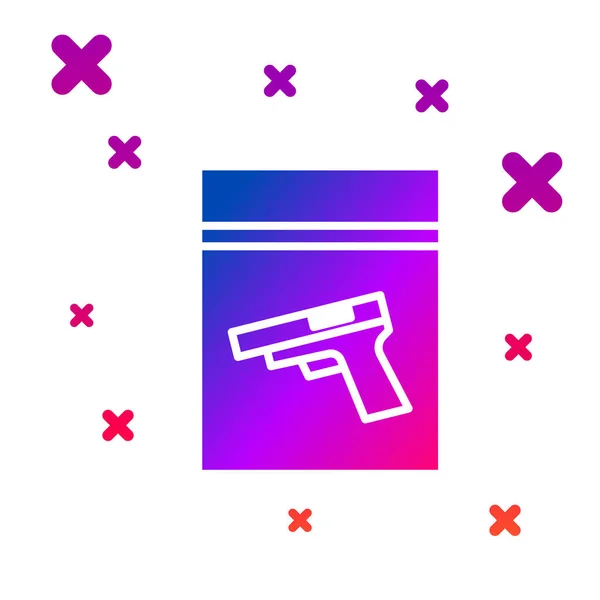 Color Bolsa Pruebas Pistola Pistola Icono Aislado Sobre Fondo Blanco — Vector de stock