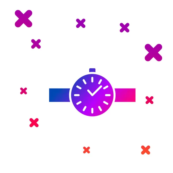 Kleur Wrist Horloge Pictogram Geïsoleerd Witte Achtergrond Een Horloge Icoon — Stockvector