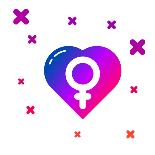 Farbe Weibliches Geschlecht Herzsymbol Isoliert Auf Weißem Hintergrund Venus Symbol — Stockvektor