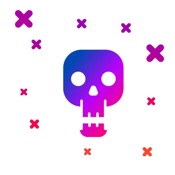 Ikona Color Skull Izolovaná Bílém Pozadí Šťastný Halloweenský Večírek Přechod — Stockový vektor