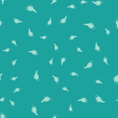 Yeşil Büyü lambası ya da Aladdin lamba ikonu yeşil arka planda izole edilmiş pürüzsüz desen. Dilek için ruhani lamba. Vektör İllüstrasyonu