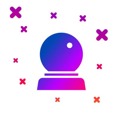 Beyaz arka planda yalıtılmış Renk Magic topu simgesi. Kristal top. Gradyan rasgele dinamik şekiller. Vektör İllüstrasyonu