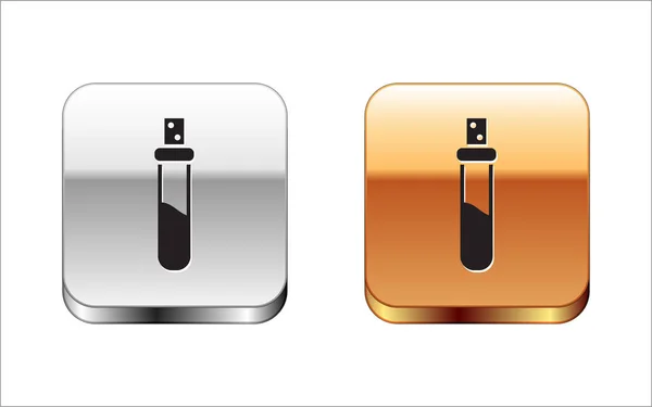 Zwarte Fles Met Liefdesdrankje Pictogram Geïsoleerd Witte Achtergrond Valentijnsdag Symbool — Stockvector