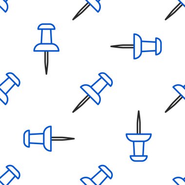 Line Push simgesi beyaz arkaplanda izole edilmiş pürüzsüz desen. Raptiye işareti. Renkli taslak konsepti. Vektör