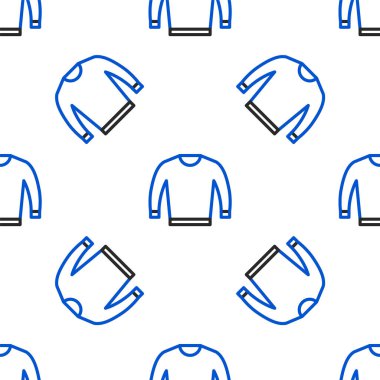 Çizgi süveter simgesi beyaz arkaplanda izole edilmiş kusursuz desen. Kazak ikonu. Renkli taslak konsepti. Vektör