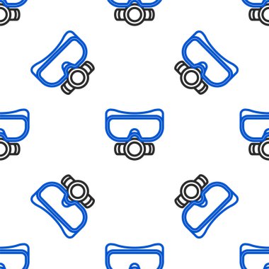 Çizgi Dalış Maskesi simgesi beyaz arkaplanda izole edilmiş kusursuz desen. Olağanüstü bir spor. Spor malzemeleri. Renkli taslak konsepti. Vektör