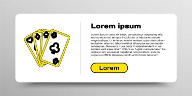 Beyaz arkaplanda kart oynatma simgesi izole edildi. Kumarhane kumarı. Renkli taslak konsepti. Vektör