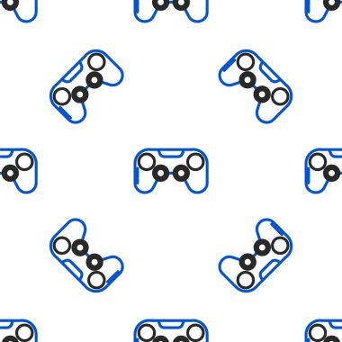 Çizgi Oyun Alanı simgesi beyaz arkaplandaki kusursuz deseni izole etti. Oyun kontrolörü. Renkli taslak konsepti. Vektör