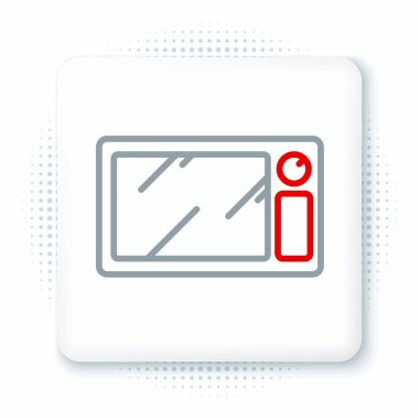 Mikrodalga fırın ikonu beyaz arkaplanda izole edildi. Ev aletleri simgesi. Renkli taslak konsepti. Vektör