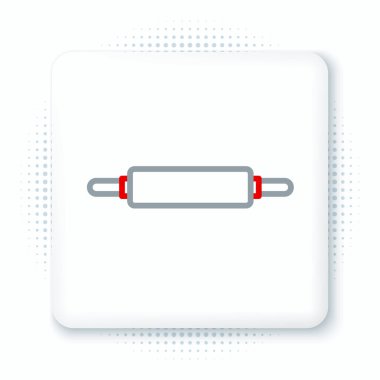 Çizgi Rolling pin simgesi beyaz arkaplanda izole edildi. Renkli taslak konsepti. Vektör