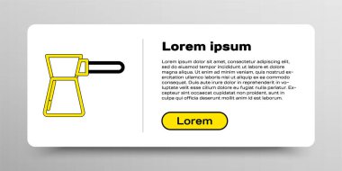 Line Coffee Türk simgesi beyaz arka planda izole edildi. Renkli taslak konsepti. Vektör