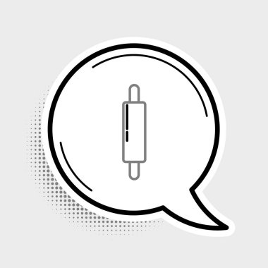 Çizgi Rolling pin simgesi gri arkaplanda izole edildi. Renkli taslak konsepti. Vektör