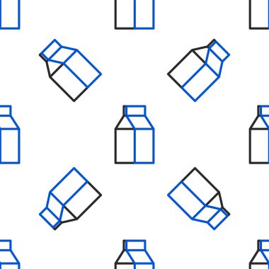 Süt simgesi için çizgi kâğıdı paketi beyaz arka planda izole edilmiş pürüzsüz desen. Süt paketi işareti. Renkli taslak konsepti. Vektör