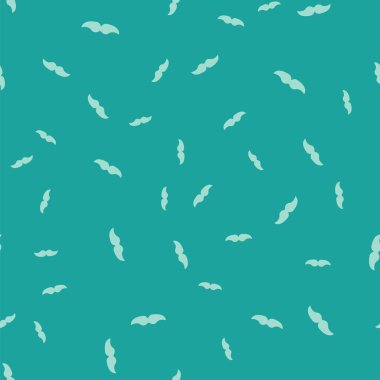 Yeşil Bıyık simgesi yeşil arka plan üzerinde sorunsuz desen izole. Berber dükkanı sembolü. Yüz saç stili. Vektör İllüstrasyonu