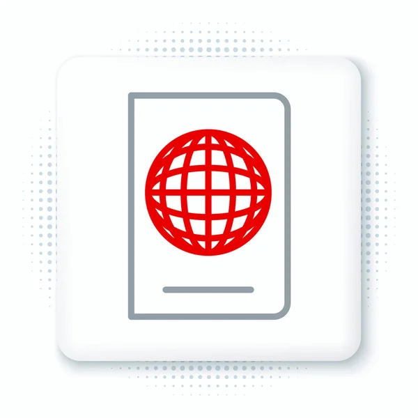 Γραμμικό Διαβατήριο Βιομετρικά Δεδομένα Απομονωμένα Λευκό Φόντο Έγγραφο Αναγνώρισης Πολύχρωμο — Διανυσματικό Αρχείο