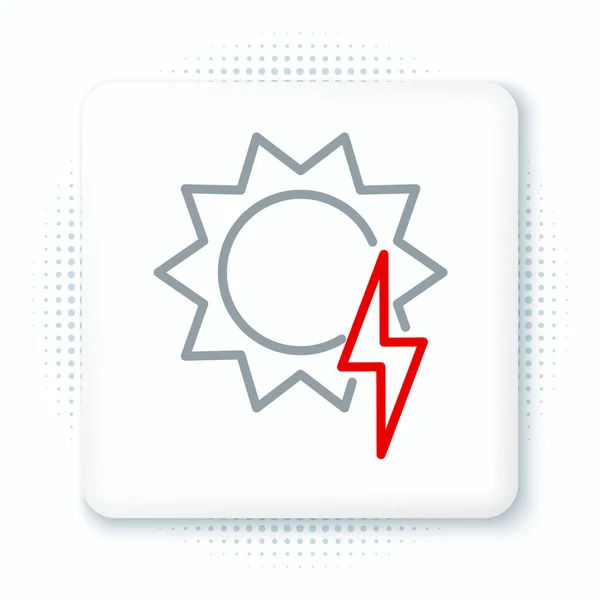 Line Solar Energy Panel Symbol Isoliert Auf Weißem Hintergrund Sonne — Stockvektor
