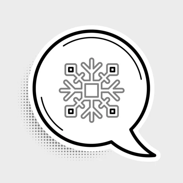Line Snowflake Symbol Isoliert Auf Grauem Hintergrund Buntes Rahmenkonzept Vektor — Stockvektor