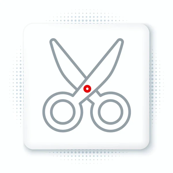 Line Scissors Symbol Isoliert Auf Weißem Hintergrund Schneidwerkzeugschild Buntes Rahmenkonzept — Stockvektor