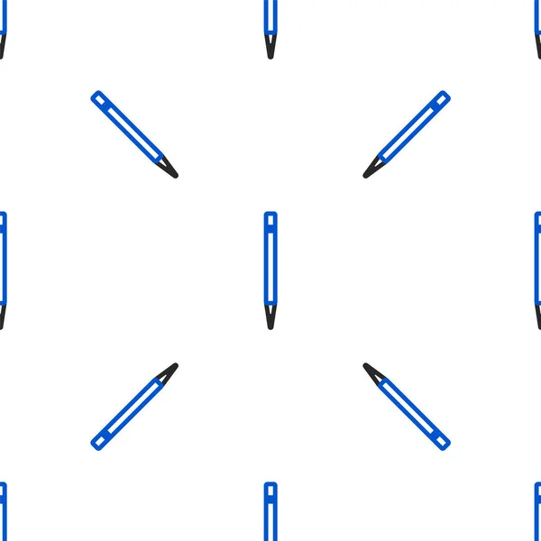 Lápiz Línea Con Borrador Icono Línea Aislado Patrón Sin Costura — Archivo Imágenes Vectoriales