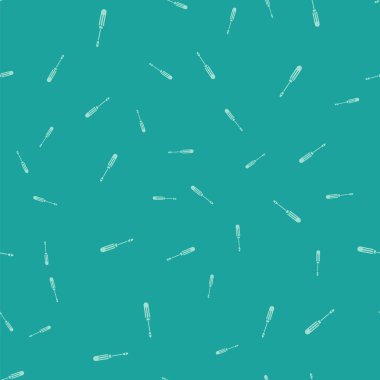 Yeşil tornavida simgesi yeşil arkaplanda izole edilmiş pürüzsüz desen. Servis aracı sembolü. Vektör İllüstrasyonu