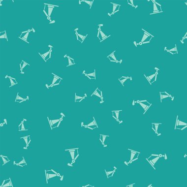 Yeşil yağ pompası ya da pompa ikonu yeşil arka planda izole edilmiş pürüzsüz desen. Petrol platformu. Vektör İllüstrasyonu