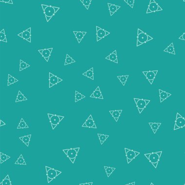 Yeşil Üçgen matematik ikonu yeşil arkaplanda kusursuz desen izole etti. Vektör İllüstrasyonu