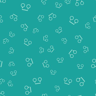 Yeşil kelepçe ikonu yeşil arka planda izole edilmiş kusursuz desen. Vektör İllüstrasyonu