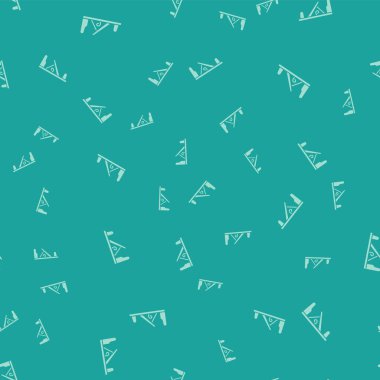 Odun işçisi el yapımı ikon için yeşil arka planda izole edilmiş pürüzsüz desen. Ortak düzlem. Vektör İllüstrasyonu