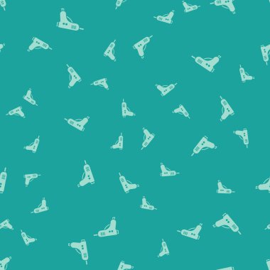 Yeşil Elektrikli yapıştırıcı tabancası ikonu yeşil arka planda izole edilmiş pürüzsüz desen. Sıcak tabanca yapıştırıcısı. Sıcak tamir aletleri silikon. Vektör İllüstrasyonu