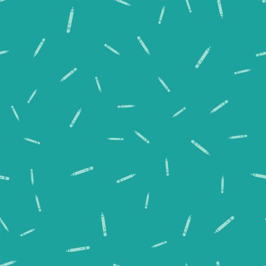 Silgi simgesine sahip yeşil kalem, yeşil arka planda izole edilmiş, pürüzsüz desen. Çizim ve eğitim araçları. Okul sembolü. Vektör İllüstrasyonu