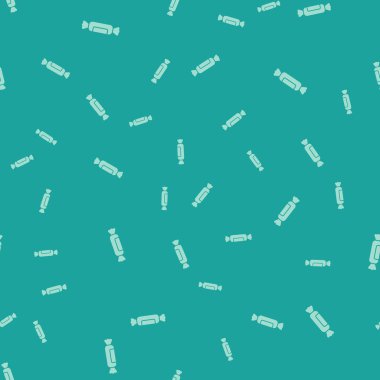 Yeşil Şeker ikonu yeşil arka planda kusursuz desen izole etti. Vektör İllüstrasyonu