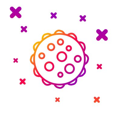 Beyaz arkaplanda renk çizgisi Virüs simgesi izole edildi. Corona virüsü 2019-nCoV. Bakteri ve mikroplar, hücre kanseri, mikrop, mantar. Kademeli rastgele dinamik şekiller. Vektör İllüstrasyonu