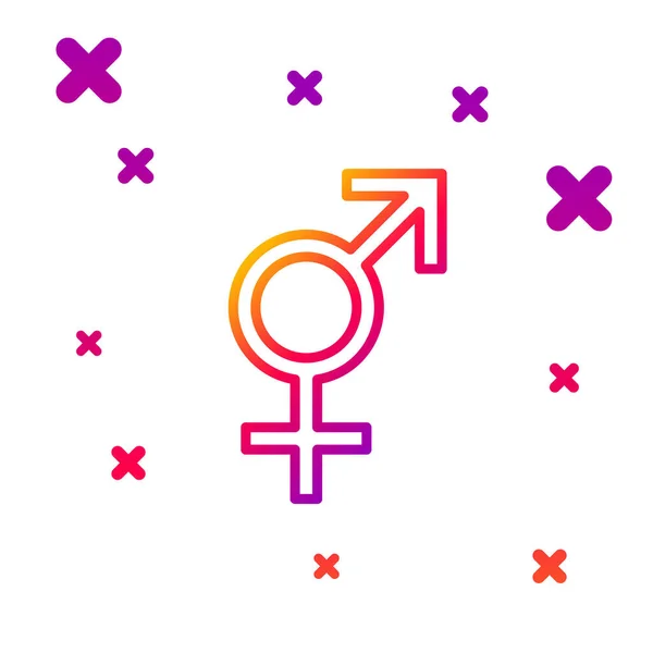 Farblinie Gender Symbol Isoliert Auf Weißem Hintergrund Symbole Von Männern — Stockvektor